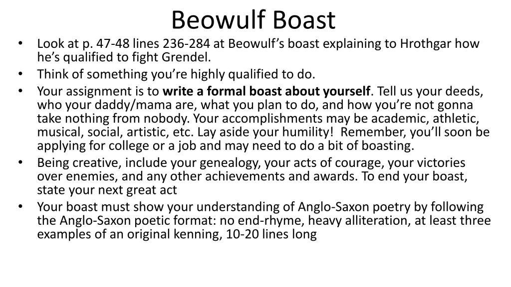 PPT - Beowulf Boast PowerPoint Presentation, free download - ID:2820276