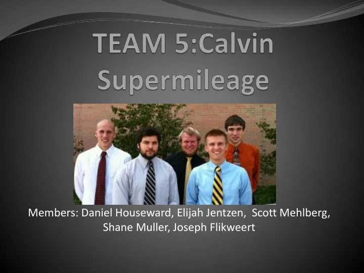 team 5 calvin supermileage