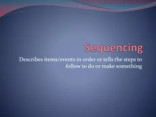 Sequencing