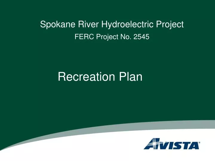 spokane river hydroelectric project ferc project no 2545