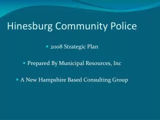 Hinesburg Community Police