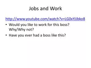 jobs and work