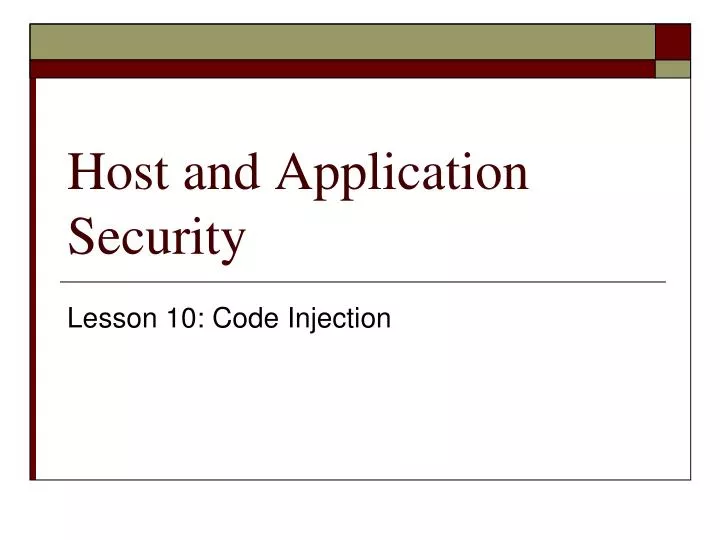 host and application security