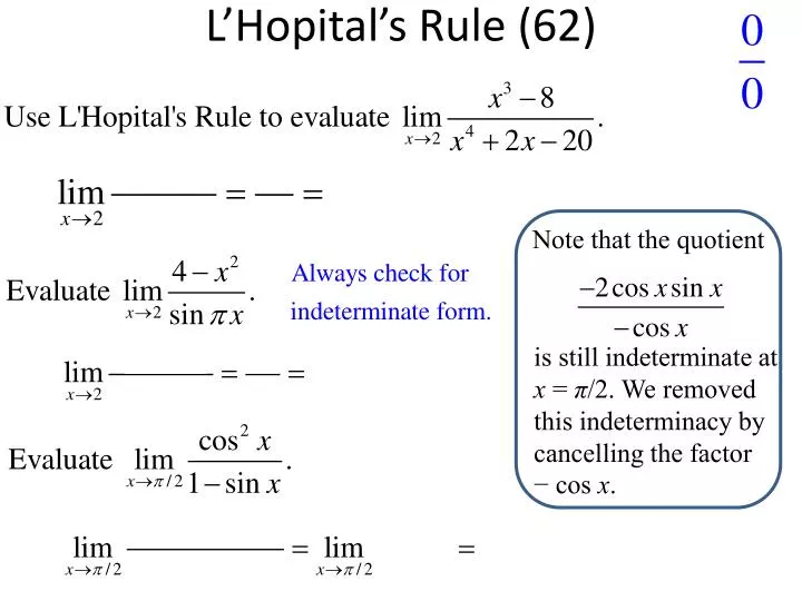 l hopital s rule 62