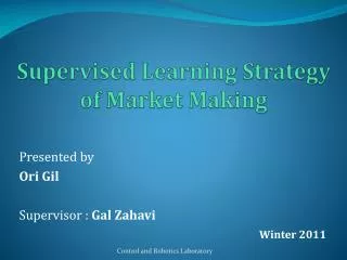 Supervised Learning Strategy of Market Making