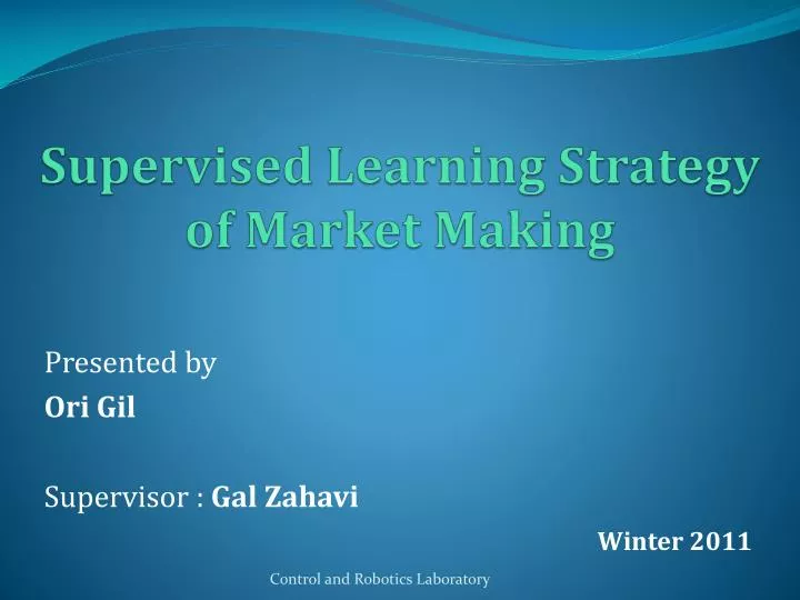 supervised learning strategy of market making