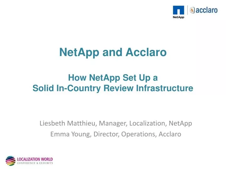 netapp and acclaro how netapp set up a solid in country review infrastructure