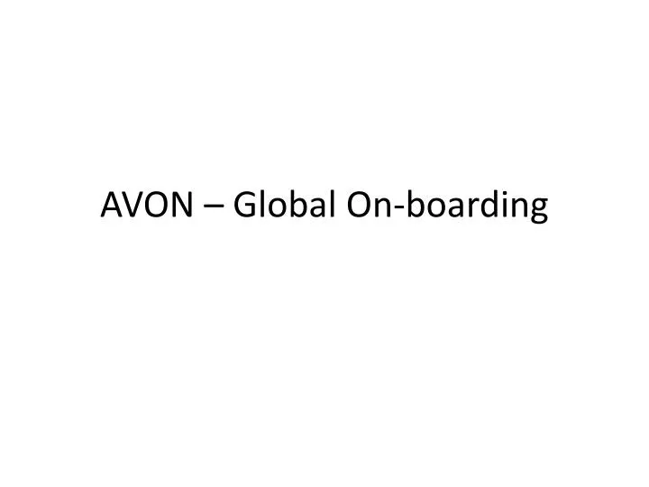 avon global on boarding