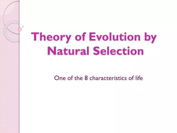 theory of evolution by natural selection