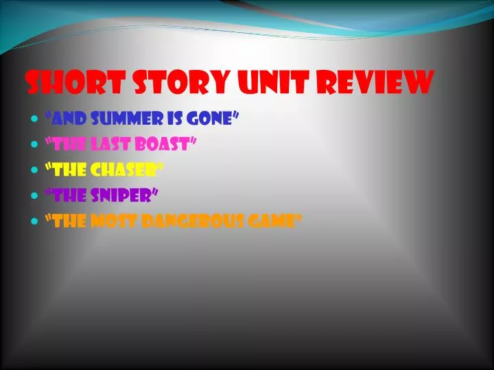 short story unit review