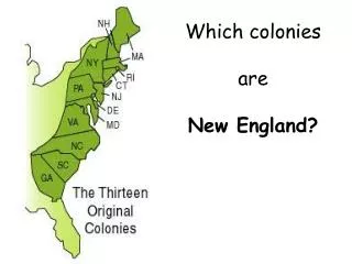 Which colonies are New England?
