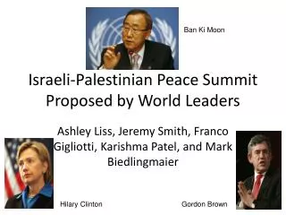 Israeli-Palestinian Peace Summit Proposed by World Leaders