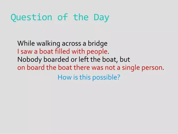 question of the day