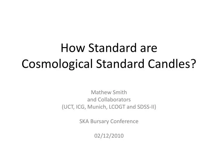 how standard are cosmological standard candles