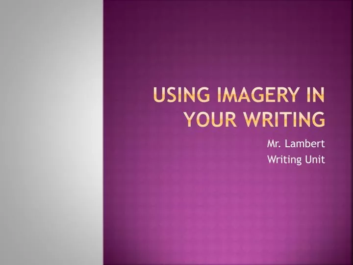 using imagery in your writing