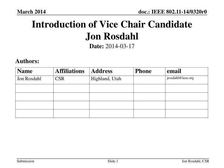 introduction of vice chair candidate jon rosdahl