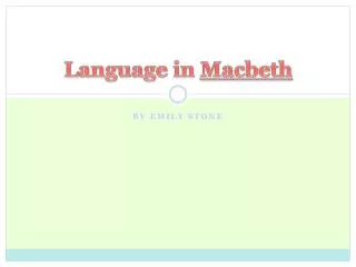 Language in Macbeth