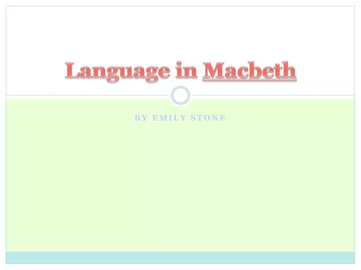 language in macbeth