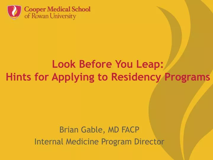 look before you leap hints for applying to residency programs