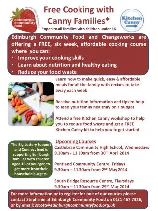 Free Cooking with Canny Families* *open to all families with children under 16