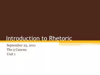 Introduction to Rhetoric