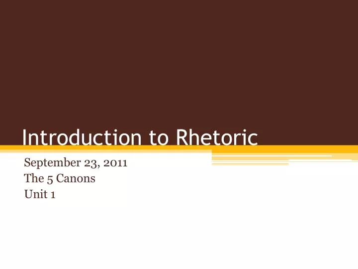 introduction to rhetoric