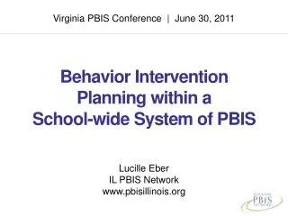 Virginia PBIS Conference | June 30, 2011