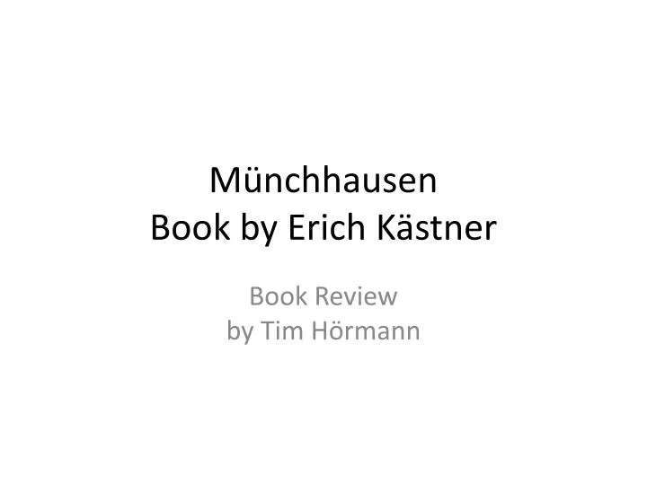 m nchhausen book by erich k stner