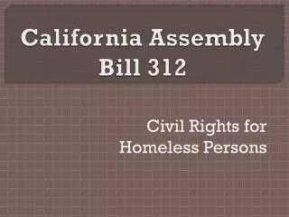California Assembly Bill 312