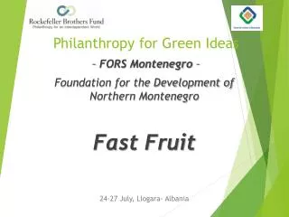 Philanthropy for Green Ideas