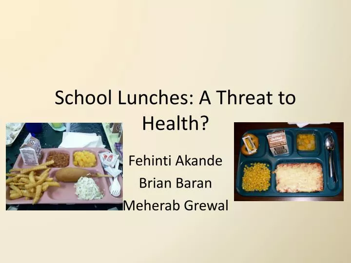 school lunches a threat to health