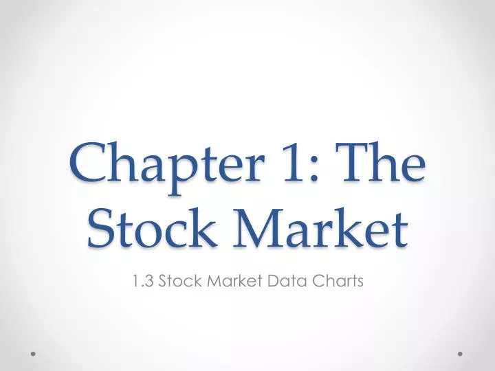 chapter 1 the stock market