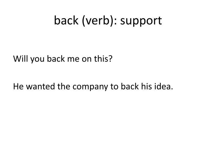 back verb support