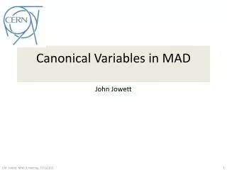 canonical variables in mad