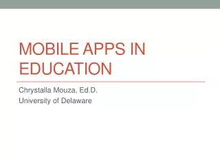 Mobile Apps in Education