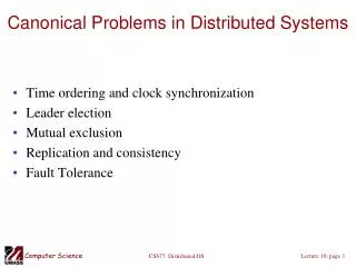 Canonical Problems in Distributed Systems