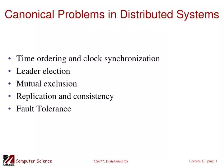 canonical problems in distributed systems