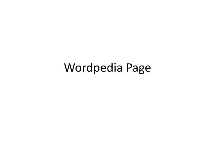 wordpedia page