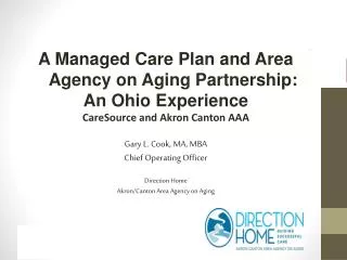 A Managed Care Plan and Area Agency on Aging Partnership: An Ohio Experience