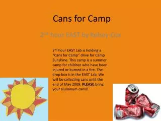 Cans for Camp