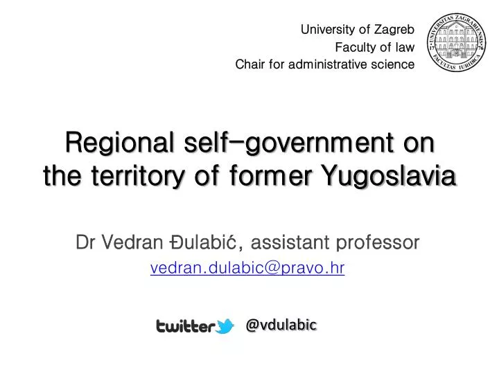 regional self government on the territory of former yugoslavia