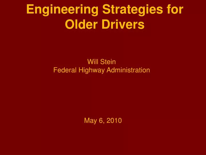 engineering strategies for older drivers