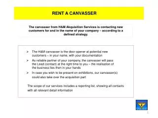 RENT A CANVASSER