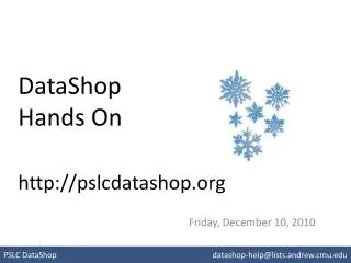 DataShop Hands On