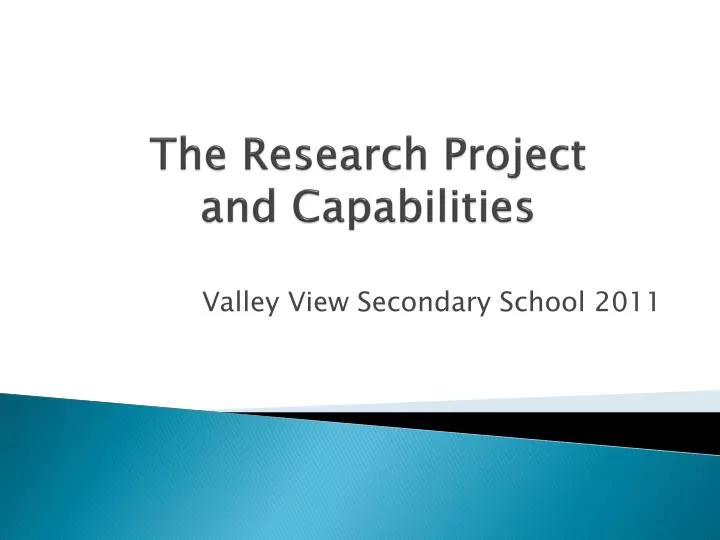 the research project and capabilities