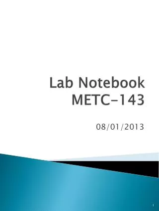 Lab Notebook METC-143