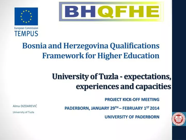 university of tuzla expectations experiences and capacities