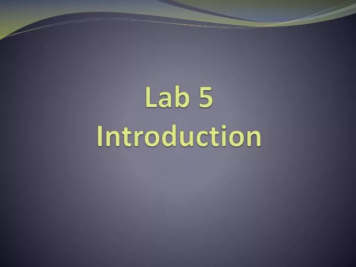 lab 5 introduction