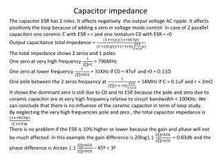 Capacitor impedance