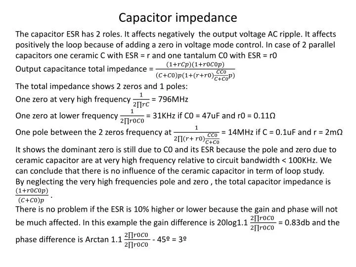 capacitor impedance